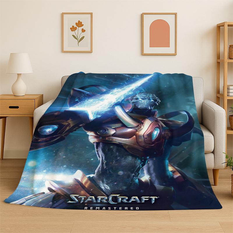 retro StarCraft Game Gamer cartoon Flannel Blanket Soft Warm Throw Blanket for Bedroom Living Room Bed Travel Camping Picnic