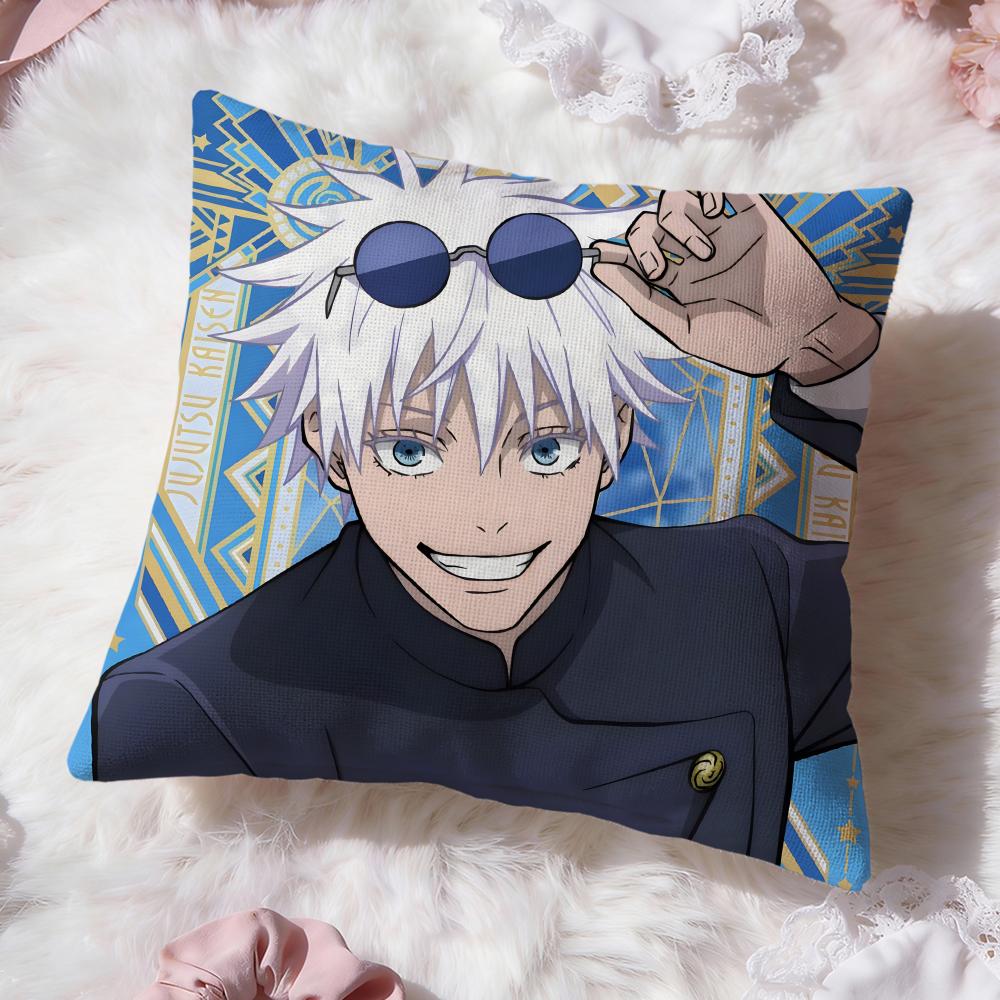 anime j-Jujutsu Kaisen Cushion Cover Premium Comfort Reversible Pillow Cove -Two in One Design for Any Room & Car Interior