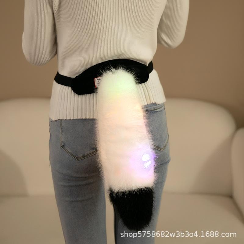 Internet Celebrity Luminous Simulation Fox Tail Plush Toy Cute Fox Ears Headband Cos Female Birthday Gift