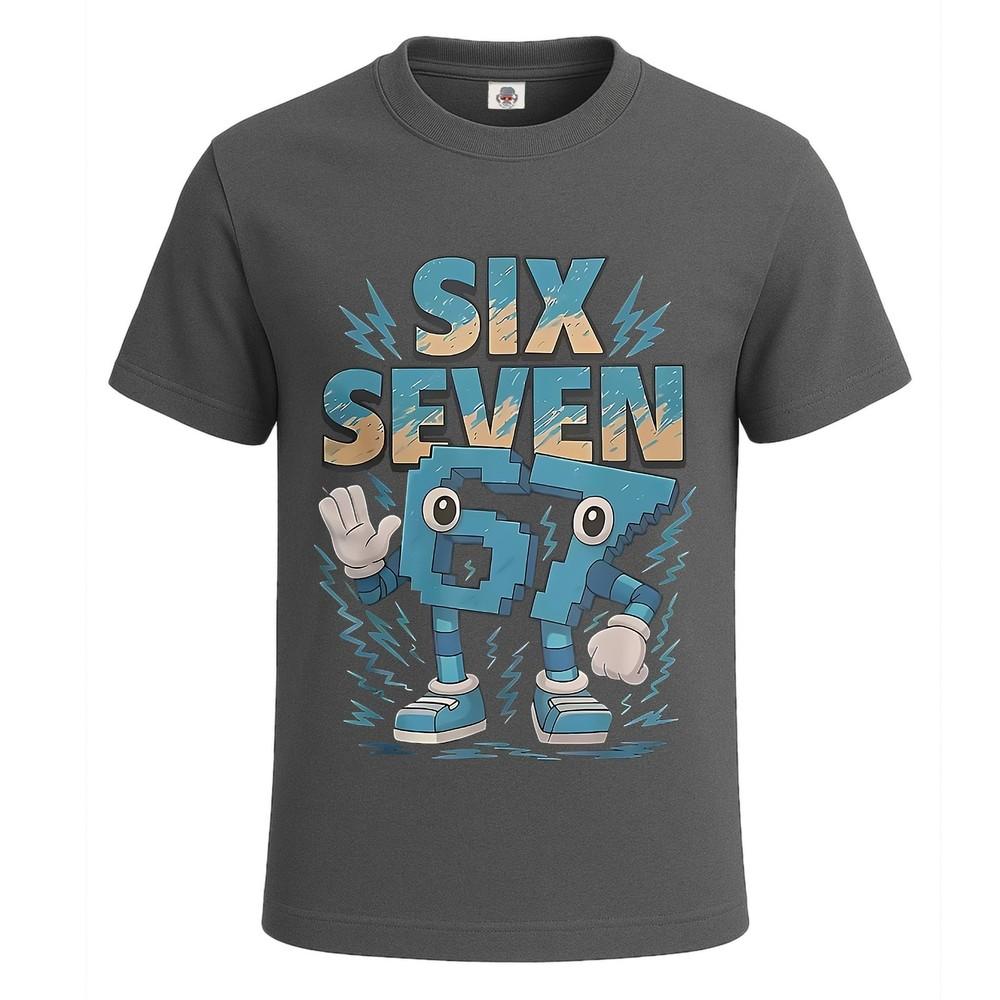 Six seven italian brainrot cartoon number mens t shirt joke gift funny tee top 2XL
