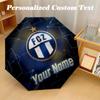 8 Rib Auto Folding Umbrella FC Zürich Print Custom Name Text Portable Rain Gear