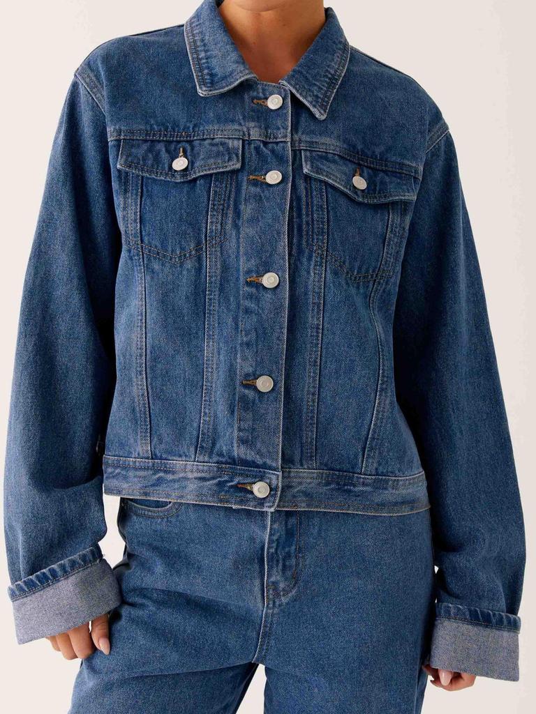 European Lapel Casual Women's Denim Jacket