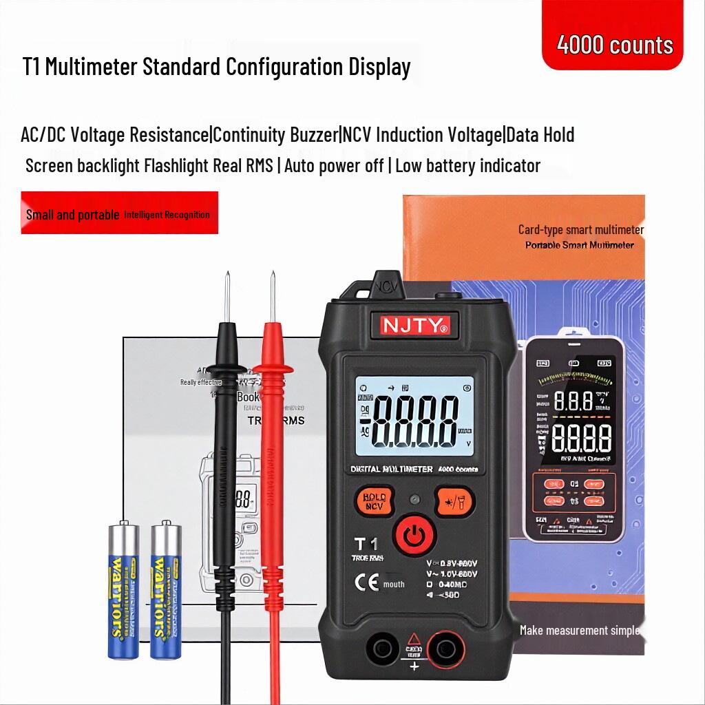 Portable Mini Digital Multimeter with NCV Detection & Low Battery Indicator