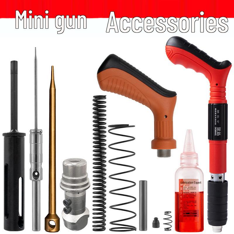 Mini Nail Gun Accessories: Firing Pin, Powder Nail Needle, Sleeve, Spring, Handle, Rust Oil, Toolbox, Universal Parts