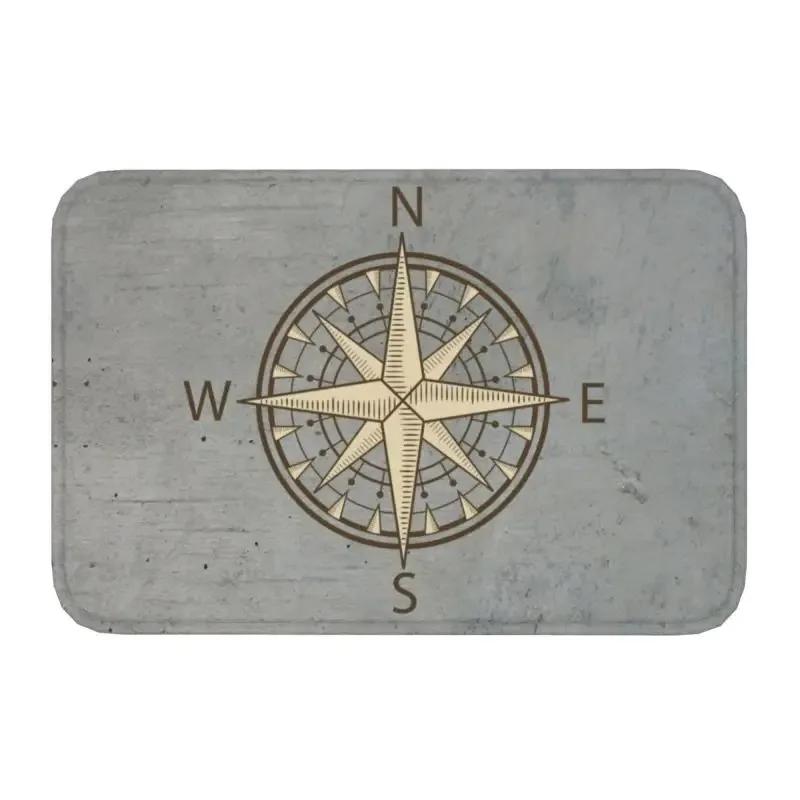 Námořní kompas Rohožka Kotva Kormidlo Tištěný Malý koberec Protiskluzový Vodu absorbující Rohožka do koupelny Kuchyně Domácí dekorace