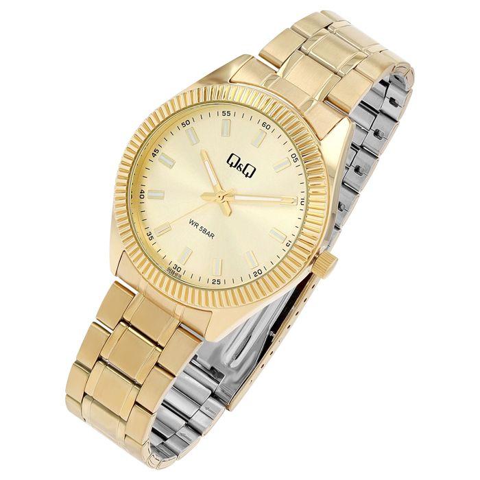 Montre - Q&Q - Quartz 40 mm - Doré acier inoxydable - Étanchéité 5 ATM