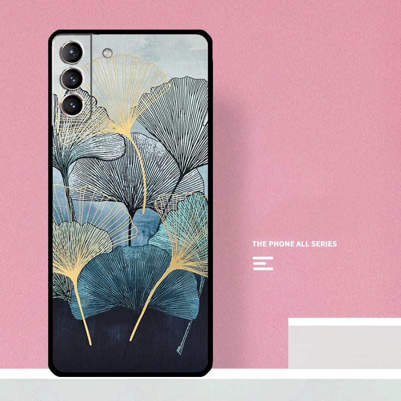 

Luxury Ginkgo Leaf Phone Case For Samsung Galaxy S25 S26 Ultra S20 S21 S22 S23 S24 S10 Plus S25 FE Cover Coque Galaxy S22Ultra