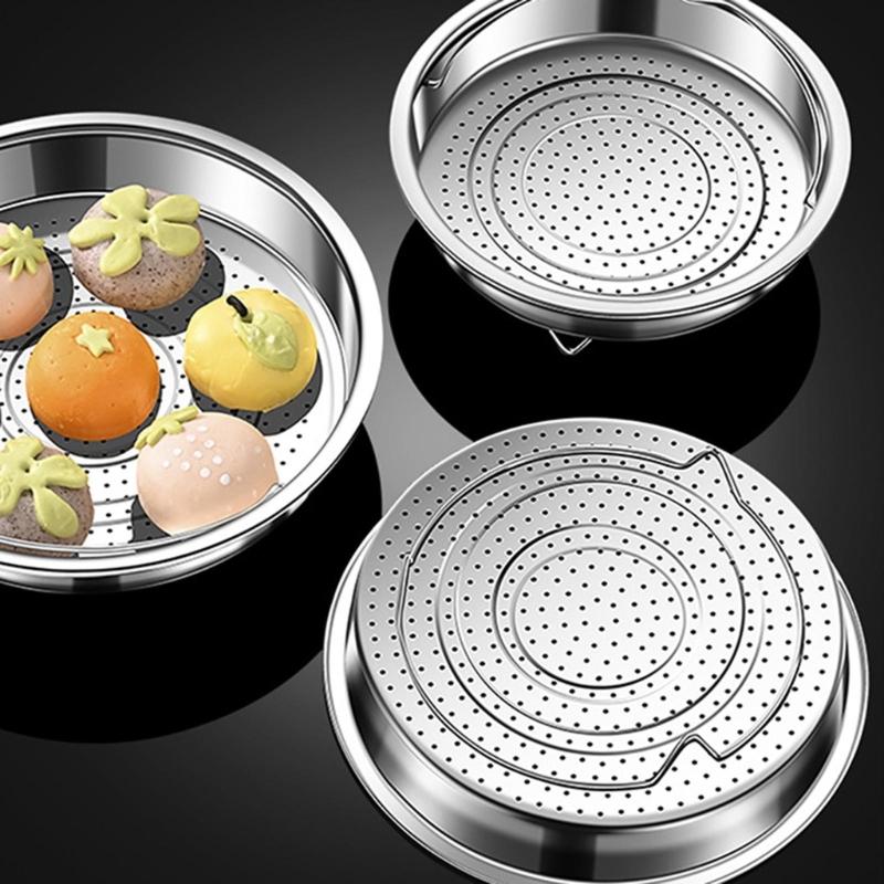 Stainless Steels Steamers Basket with Handle Food Strainer Basket Steaming Tray Steaming Grid Vegetable Steamers Rack