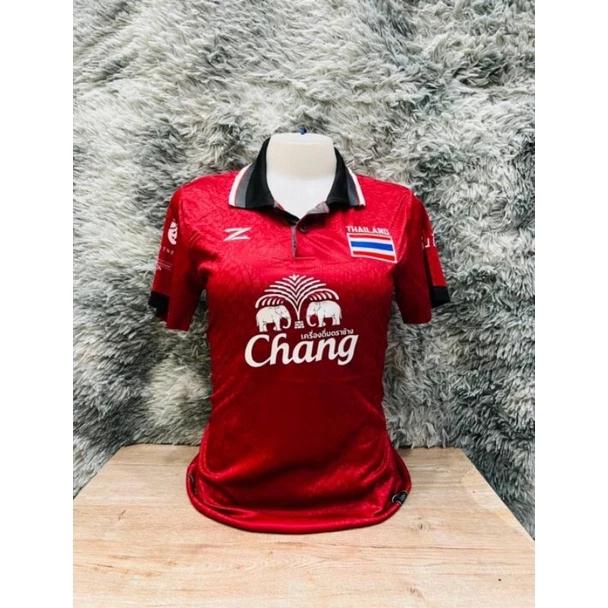 THAILAND National Football Soccer Vintage Shirt Polo Women Training JERSEY CHEER Print Quick Dry Short Sleeve Uniform Elephant Beer Flag Badge Logo