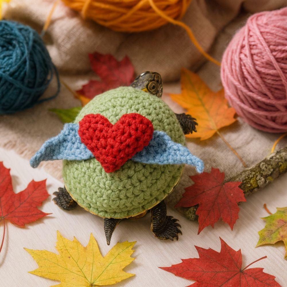 Warm Turtle Knitted Sweater Love Heart Turtle Costume Cute Pet Tortoise Clothes  Winter Season