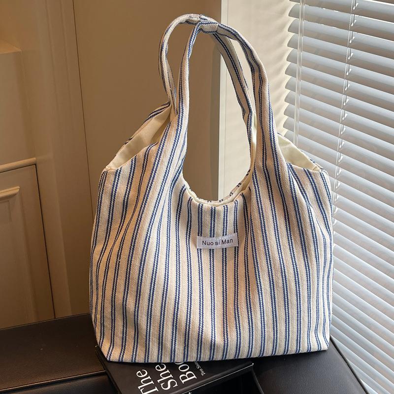 Canvas Bag Women's 2025 New Popular Summer Fashion Student Class Commuting Shoulder Bag Large Capacity Tote Bag