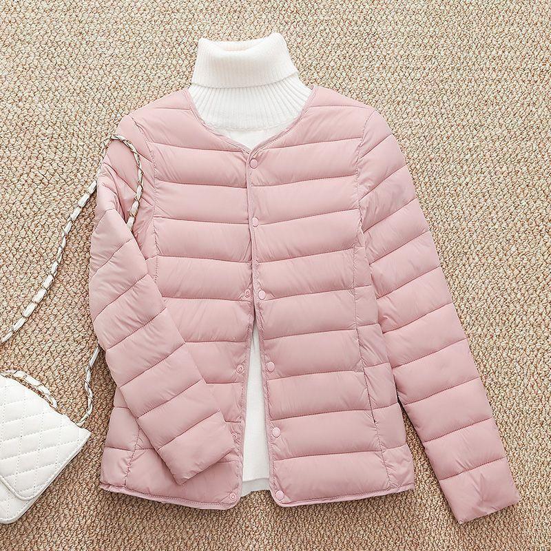 Order A Size Up Winter Women's Down Jacket Ultra Light Coat Short Autumn Slim Short Wear A Base Large Size Jacket
