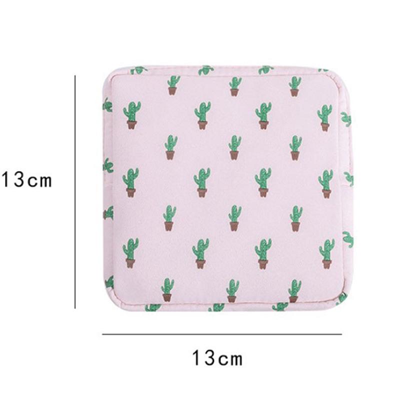 Simple Pattern Sanitary Pad Pouch Lovely Organizer Purse Napkin Storage Bags