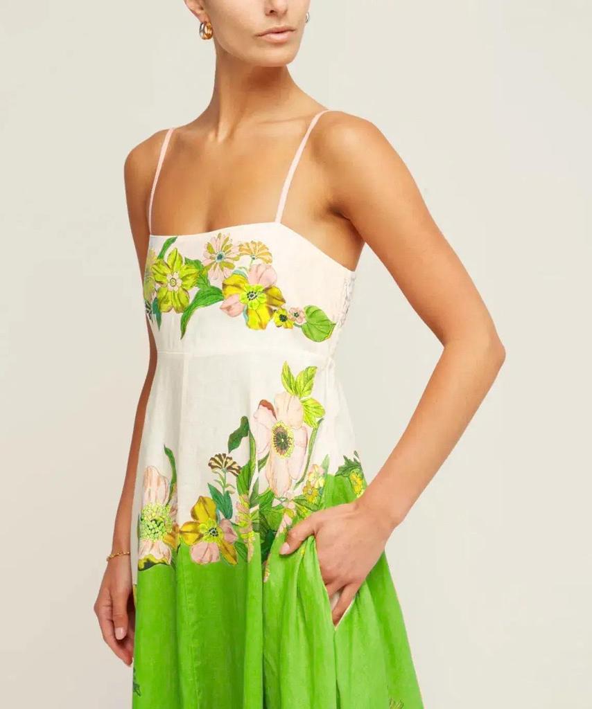 2024 Summer European & American Style Sling Elegant High-Waist Print Casual Dress