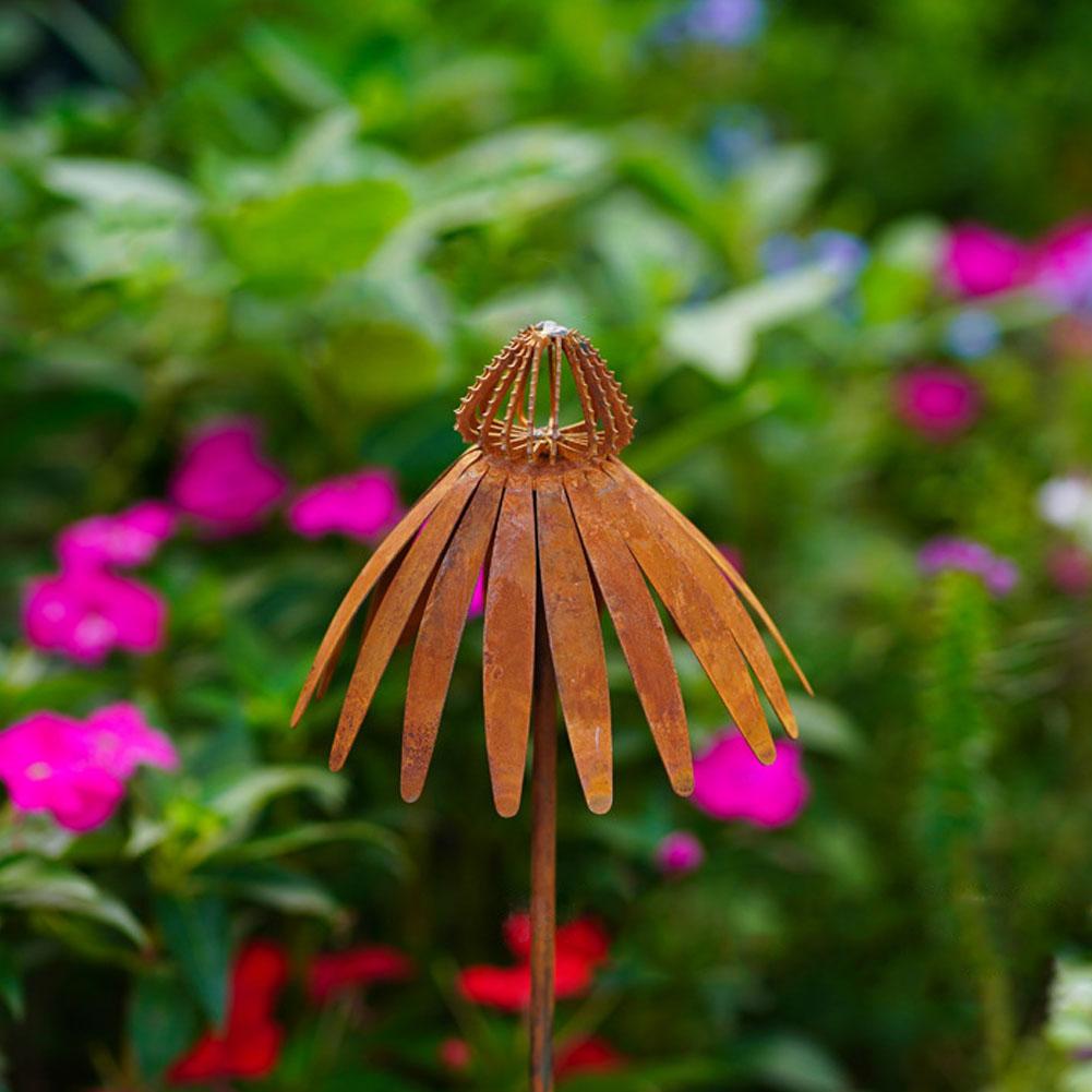 

1 шт. Ржавый садовый колышек Эхинацея Очаровательный ржавый садовый колышек Эхинацея Металлическая скульптура растения Эхинацея Садовый колышек CHINA