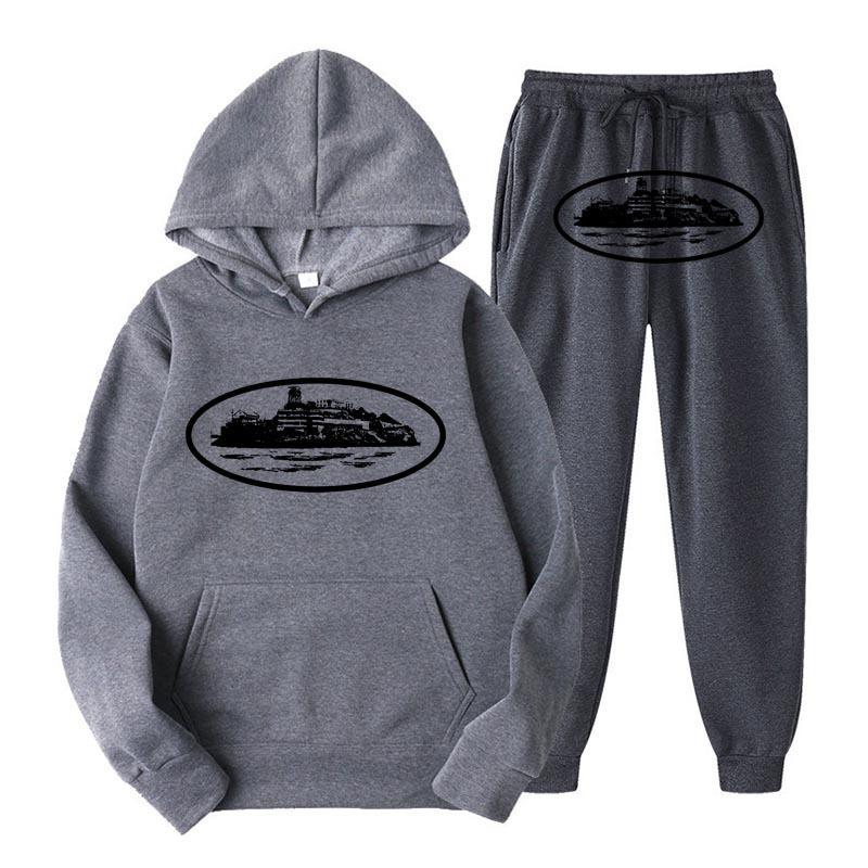 Corteiz Trendy Street Loose Hoodie Set Women's Beauty Hip-hop Skateboard Casual Top Men's Outfit