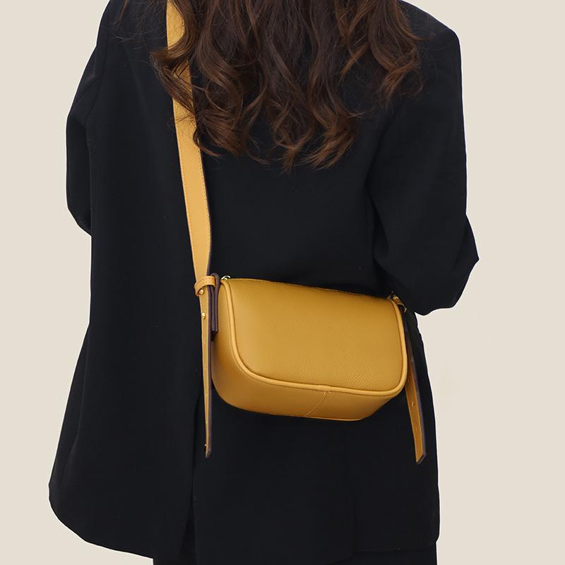 Leather women's bag fashion casual first layer cowhide shoulder messenger bag simple small bag