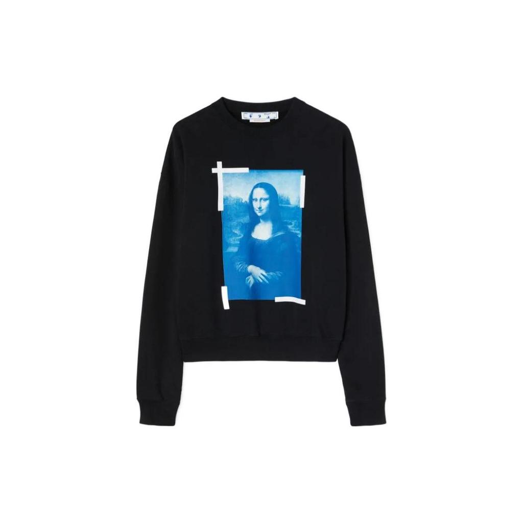 Off-White Monalisa Over Crewneck Black Men Tops OMBA058C99FLE0031045