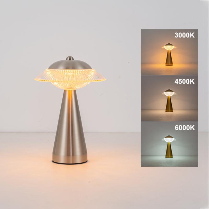 

2000mah Metal LED Table Lamp Touch Sensor Night Light Rechargeable Reading Lamp for Restaurant Hotel Bar Bedroom Decor Light 0-5W серебряный