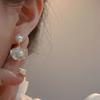 Pinkdudu Vintage Zinc Alloy Stud Earrings White Floral Cute Plastics Gold Plated Elegant Earrings PD2225