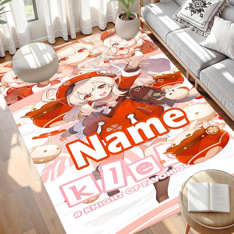 Custom Name Personalized Genshin Impact Print Carpet, Versatile Home Decor Rug, for Playroom, Apartment, Balcony, Entryway, Hallway Gift