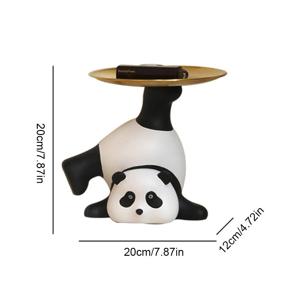 

Современный декор Поднос из смолы Панда Брелок Чаша Скульптура Панды Конфеты Ювелирные изделия Серьги Поднос Фигурка Панды Декор для прихожей