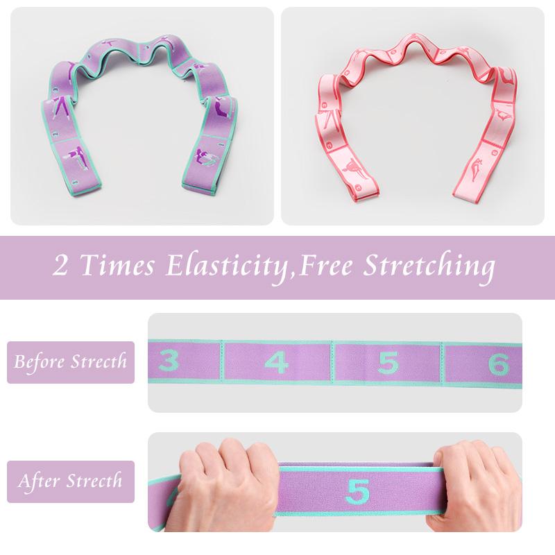 2 Pieces Stretch Strap for Kids Dance Elastic Band for Children Gymnastics Stretching Strap Resistance Ballet Bands Multi-Loops
