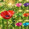 Handmade Metal Bird Feeder Garden Stake with Pollinator Water Station Bird
