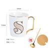 1 Stück Europäische Goldbuchstaben Keramiktasse Liebhaber Frühstück Kaffeetasse Milchtee A-Z Buchstabe Männer Frauen Kreativer Becher