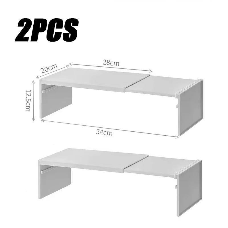 2pcs Kitchen Cupboard Organizer Retractable Cabinet Shelf Space Saving Seasoning Bottle Rack Dish Shelf Kitchen Storage Rack