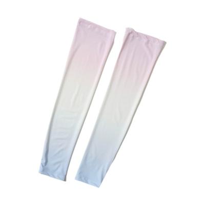 Sweet Pulling Rope Ice Silk Arm Sleeves Gradient Color Flared Sunscreen Arm Sleeves UV Protection Large Cycling Arm Cover Summer