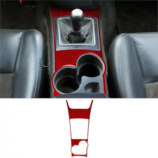 Red Carbon Fiber Interior Manual Gear Shift Cover Trim For Cadillac CTS 2003-07