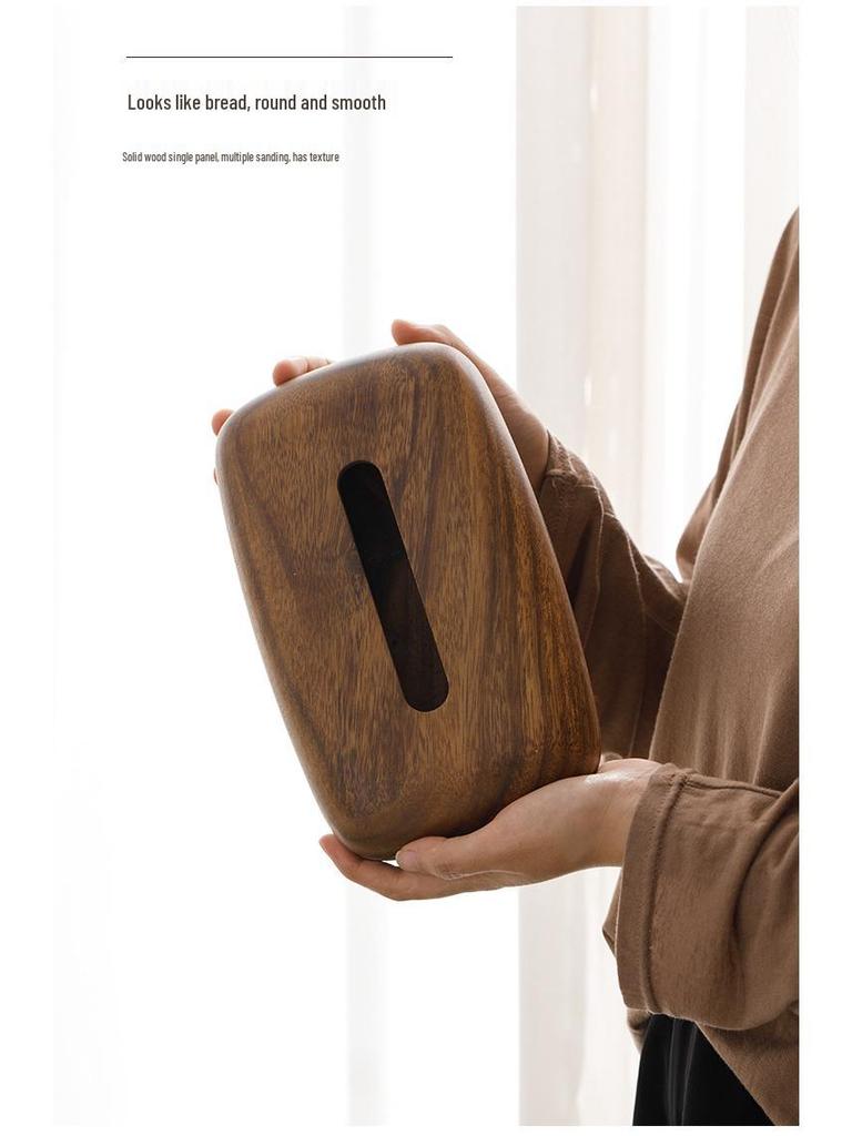 Gravierte Walnussholz-Taschentuchbox für Heim-, Restaurant- oder Hoteldekor - Niedliches und schlichtes Massivholzdesign