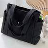 1Pc College Style Student Outfit Book Shoulder Bag Large Capacity Canvas Tote Bags For Work Commuting Carrying Bag