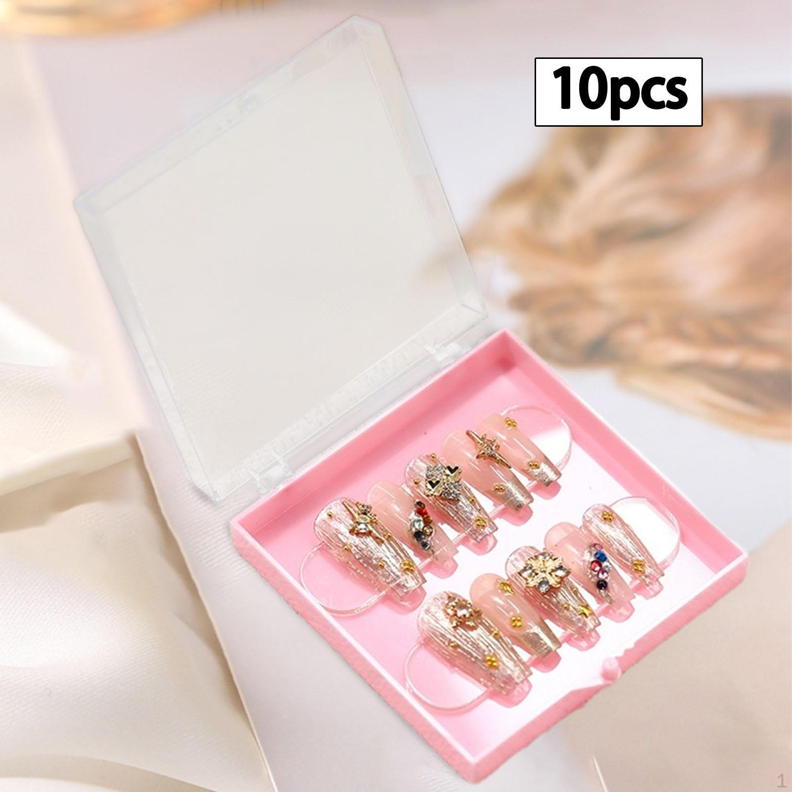

10 шт., коробка для хранения ногтей, искусственный держатель для дисплея pink