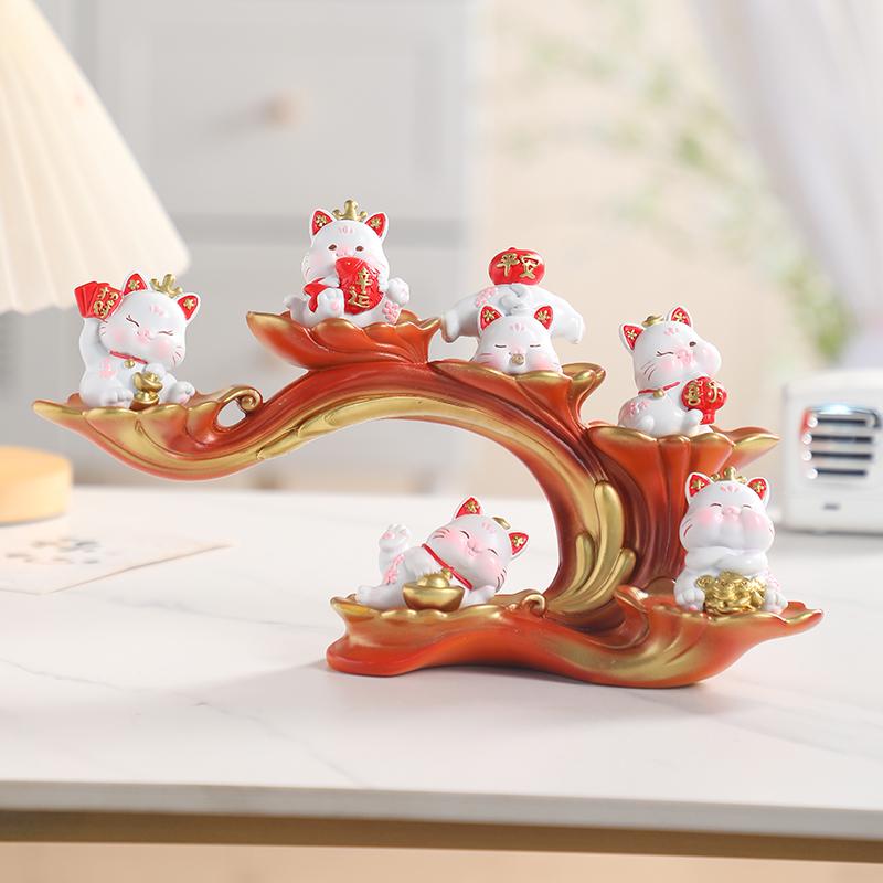 Five Fortune Gods Figurine for Office or Home Decor, Perfect for Entrances, TV Cabinets, Shop Openings, and Housewarming Gifts