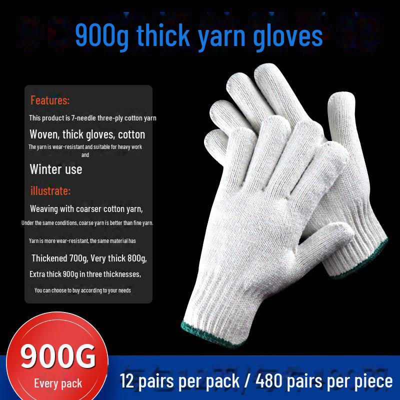 Cotton Yarn Work Gloves for Construction and Labor Protection