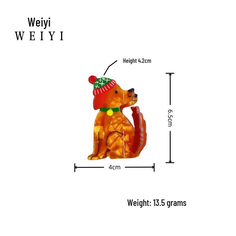 Weiyi Christmas Hair Clips: Cartoon Animal, Teddy Corgi, Shark & Ponytail Claw Clips for Women