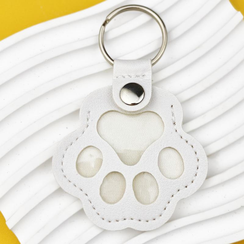 Pet Hair Memorial Keychain PU Leather Keepsake Locket for Cat Dog Fur Pet Hair Storage Pendant Handbag Hanging Accessories