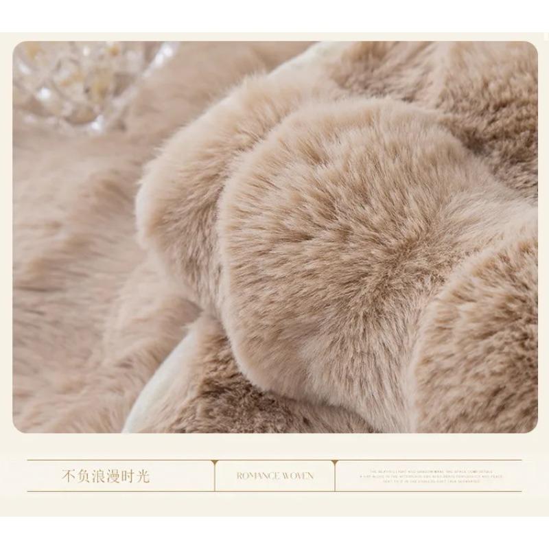 Thicken Rabbit Plush Sofa Cover Universal Non-slip Sofa Mat Winter Warm Soft Sofa Towel Couch Cushion for Living Room Home Decor