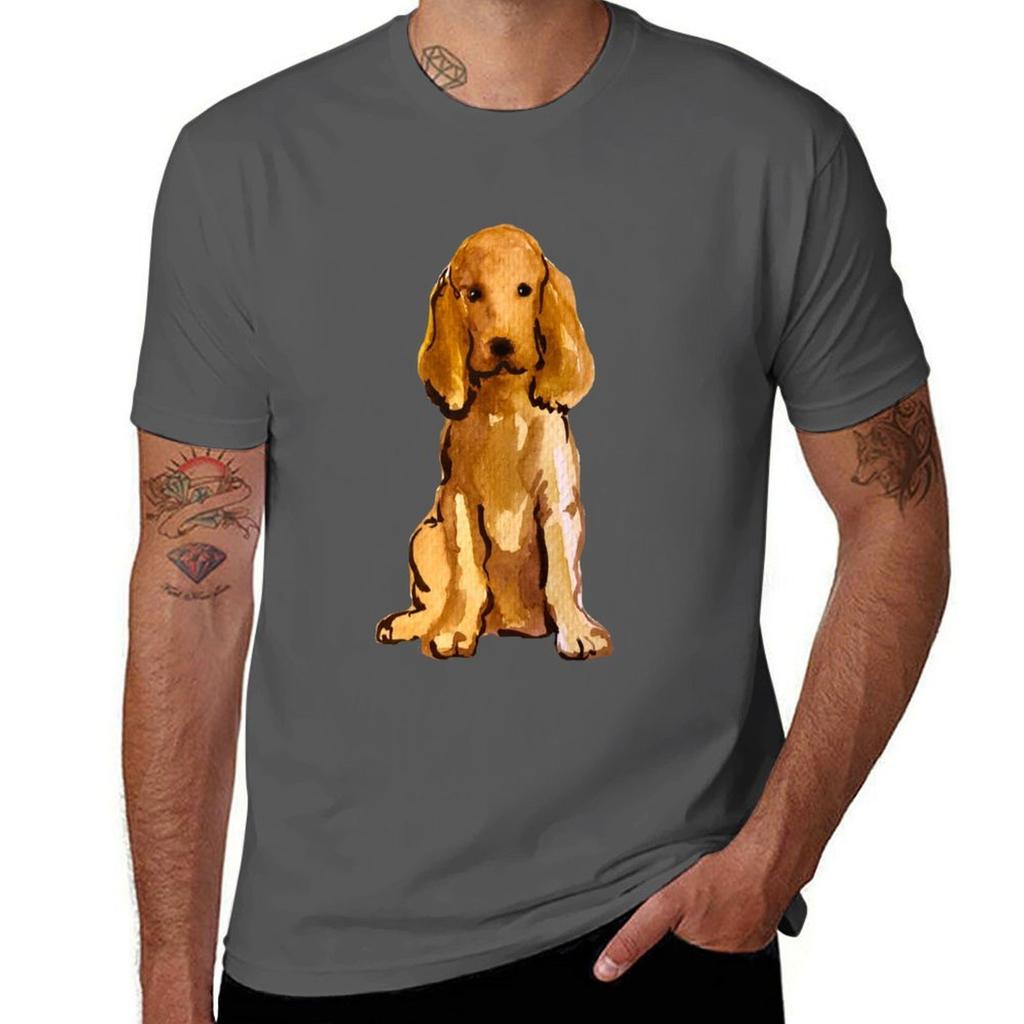 Cocker Spaniel T-Shirt T Shirt Man Casual Mens Graphic T Shirts T-Shirt