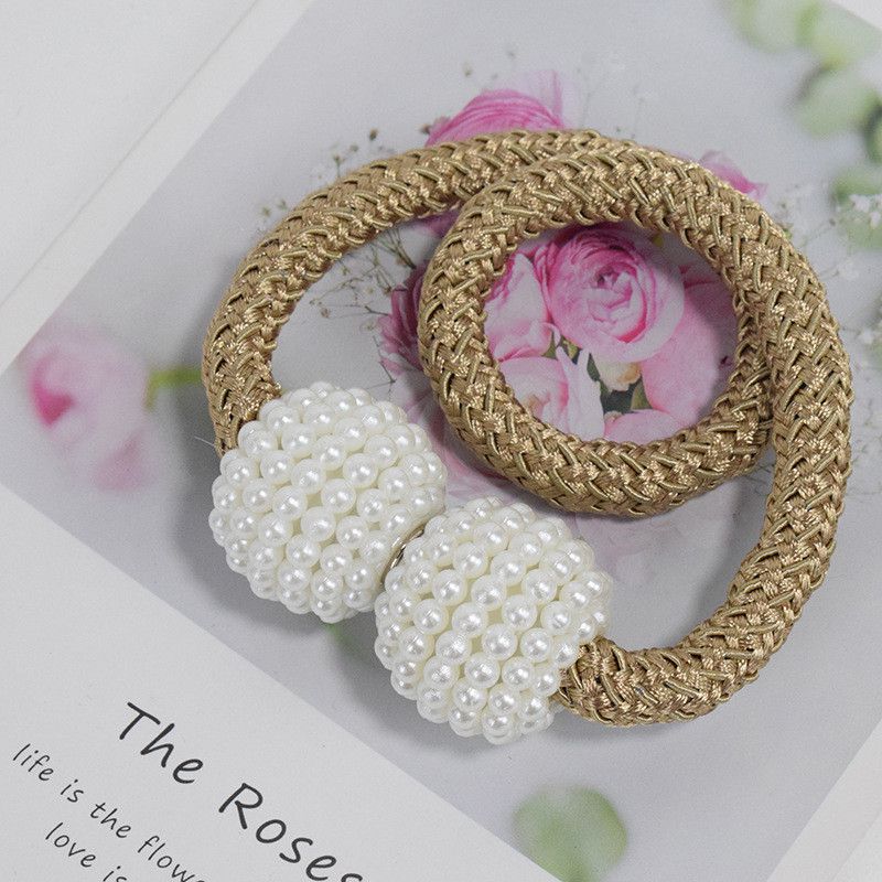 Magnetic Curtain Tiebacks Braided Ball Buckle Punch Free Drapery Clips Holdback