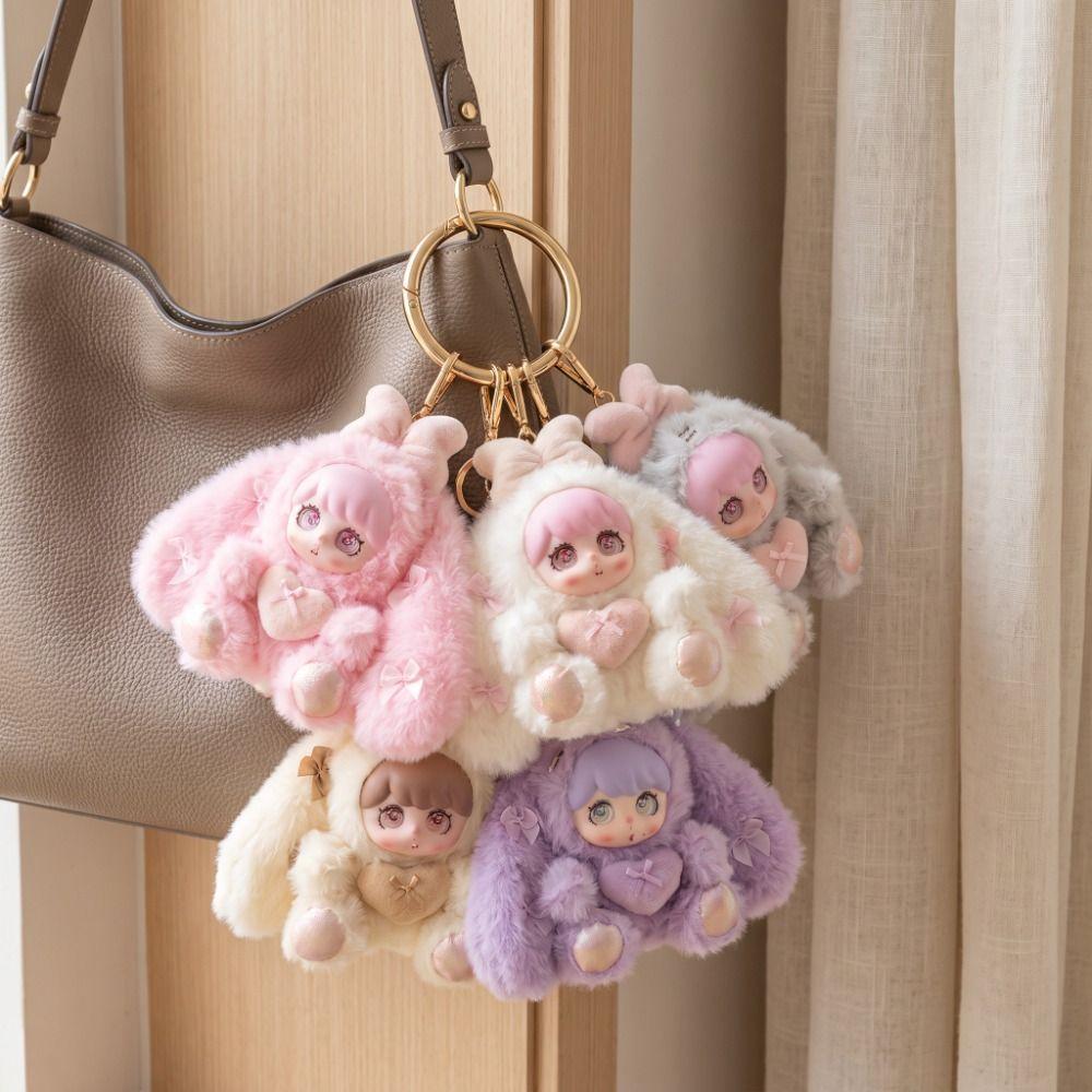 Bag Charm Vinyl Face Plush Toys Stuffed Animal Bunny Bag Pendant Backpack Decoration