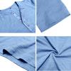 Men’s T-shirts Henley Collar Short Sleeves Cotton Polo Shirts Solid Color Casual Tops
