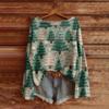 Women's Fashion Long Sleeve Christmas Snowman Snowflake Print Jacket Cardigan