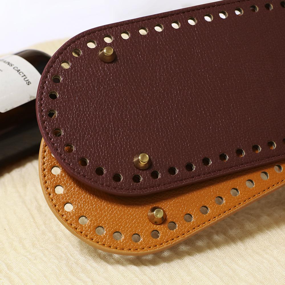 30x10cm Langer Boden für Stricktasche PU-Leder Taschenboden DIY Handgemachte Böden Häkelunterlage mit Löchern Handtaschenherstellung Zubehör