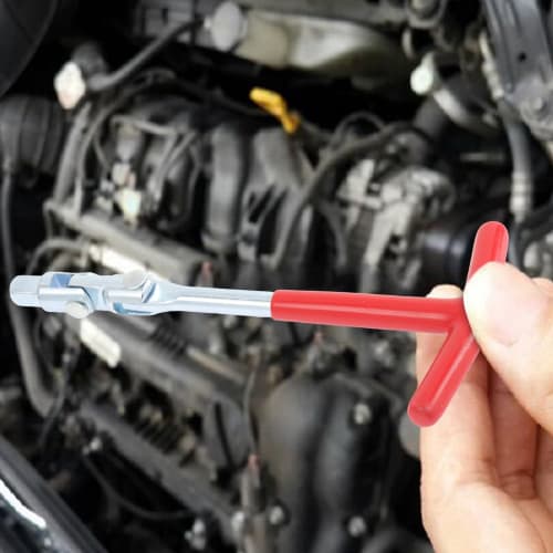 HOOWDAMY Spark Plug Socket, 16-21mm, T-Handle, Spark Plug Wrench, 360-Degree Adjustable Socket Wrench, Red, Car Maintenance Set