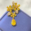 High-End Zircon Flower Copper Brooch Fashion Pin Elegant Brooch Clothing Accessories Women'S Gifts