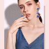 Geometric Water Drop Earrings For Women With Crystal Silver Needle For Wedding Fashion