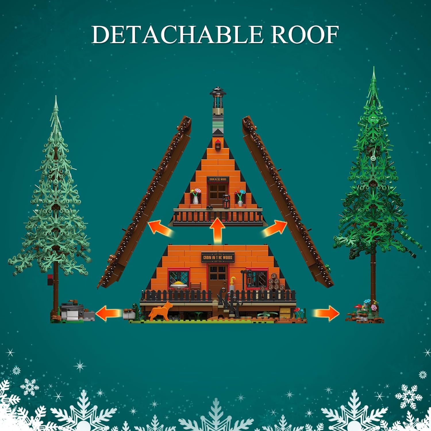 Mold King 16053 Streetview Building Block MOC Рождественский домик в лесу — фото 9